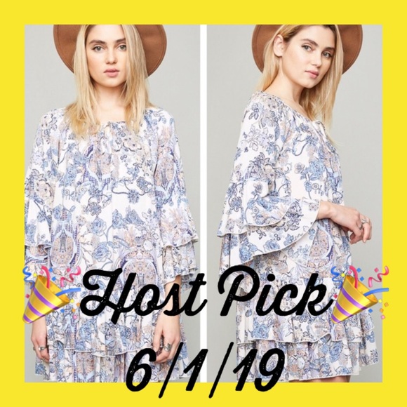 PLUS Size Floral Boho Ruffle Minidress - Picture 7 of 7